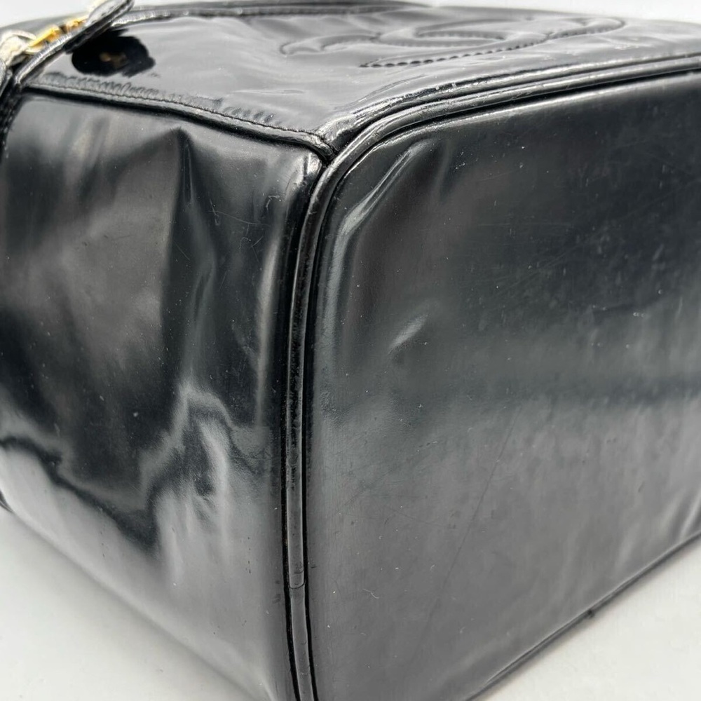 Chanel Coco Mark Large Vanity Patent Leather Cosmetic  Bag K000001-M1e2404-1 CC - Picture 6 of 11
